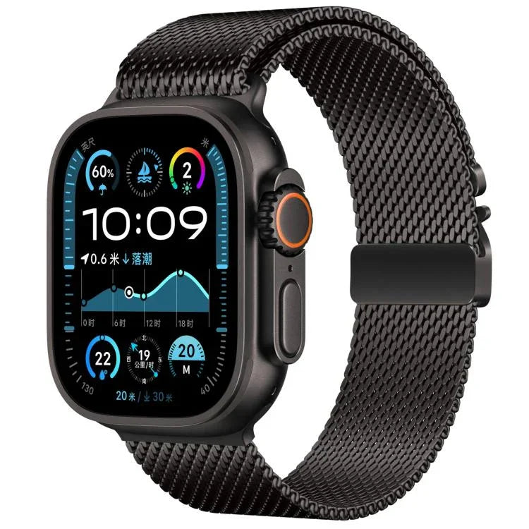 Dây đồng hồ thép không gỉ lưới mịn Milanese khóa dù xDfind, Dành cho Apple Watch 46mm / 49mm / 45mm / 44mm lưới mịn, Dành cho Apple Watch 42mm / 41mm / 40mm / 38mm lưới mịn