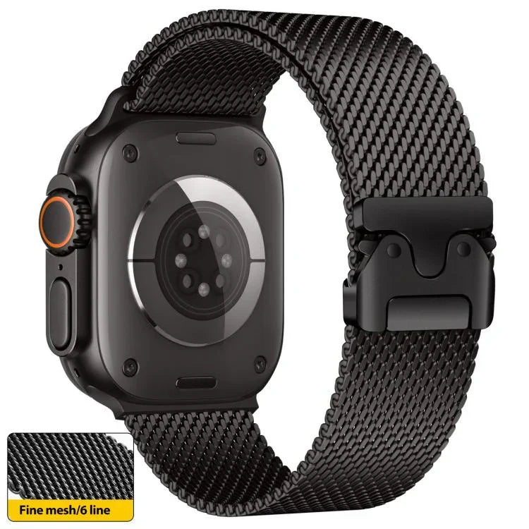 Dây đồng hồ thép không gỉ lưới mịn Milanese khóa dù xDfind, Dành cho Apple Watch 46mm / 49mm / 45mm / 44mm lưới mịn, Dành cho Apple Watch 42mm / 41mm / 40mm / 38mm lưới mịn