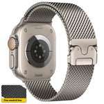 Dây đồng hồ thép không gỉ lưới mịn Milanese khóa dù xDfind, Dành cho Apple Watch 46mm / 49mm / 45mm / 44mm lưới mịn, Dành cho Apple Watch 42mm / 41mm / 40mm / 38mm lưới mịn