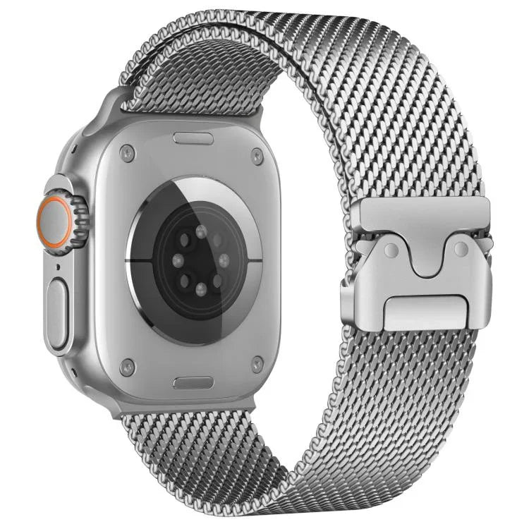 Dây đồng hồ thép không gỉ lưới mịn Milanese khóa dù xDfind, Dành cho Apple Watch 46mm / 49mm / 45mm / 44mm lưới mịn, Dành cho Apple Watch 42mm / 41mm / 40mm / 38mm lưới mịn