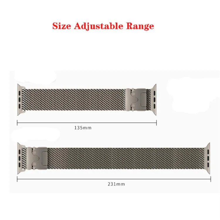 Dây đồng hồ thép không gỉ lưới mịn Milanese khóa dù xDfind, Dành cho Apple Watch 46mm / 49mm / 45mm / 44mm lưới mịn, Dành cho Apple Watch 42mm / 41mm / 40mm / 38mm lưới mịn