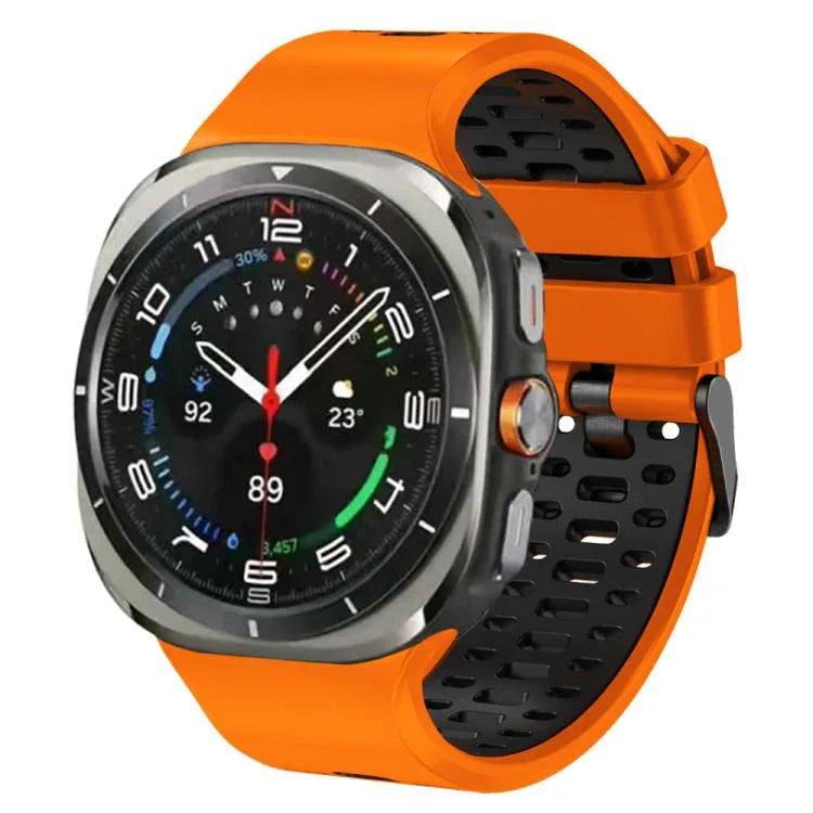 Dây đồng hồ silicone hai màu thoáng khí, Dành cho Samsung Galaxy Watch Ultra 47mm / Ultra 2025
