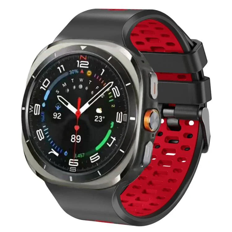 Dây đồng hồ silicone hai màu thoáng khí, Dành cho Samsung Galaxy Watch Ultra 47mm / Ultra 2025