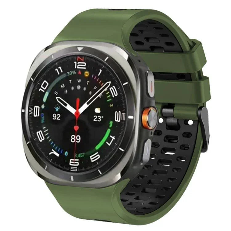 Dây đồng hồ silicone hai màu thoáng khí, Dành cho Samsung Galaxy Watch Ultra 47mm / Ultra 2025