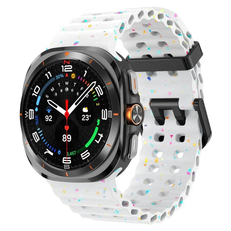 Dây đồng hồ silicone chấm màu hai khóa, Dành cho Samsung Galaxy Watch Ultra 47mm / Ultra 2025
