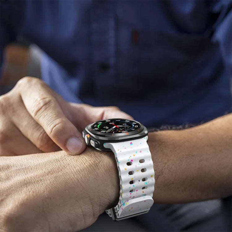 Dây đồng hồ silicone chấm màu hai khóa, Dành cho Samsung Galaxy Watch Ultra 47mm / Ultra 2025
