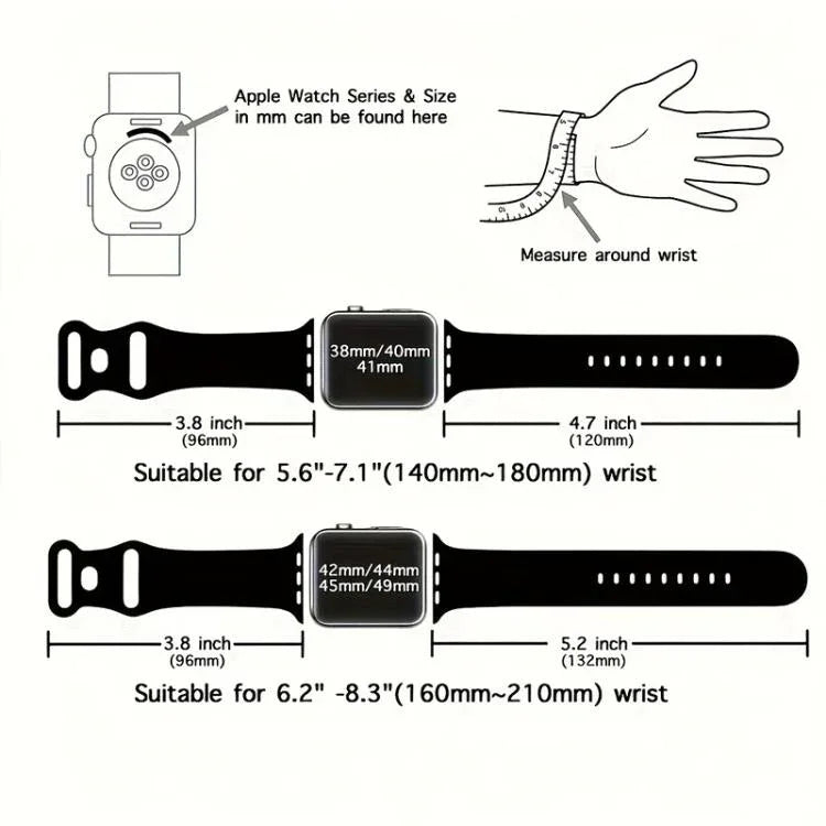 Dây đồng hồ silicone khóa bướm xDfind, Dành cho Apple Watch 46mm / 49mm / 45mm / 44mm, Dành cho Apple Watch 42mm / 41mm / 40mm / 38mm