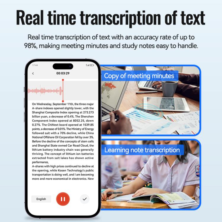Bút ghi âm AI thông minh JNN Q90A hỗ trợ điều khiển APP, 8GB, 16GB, 32GB, 64GB, 128GB