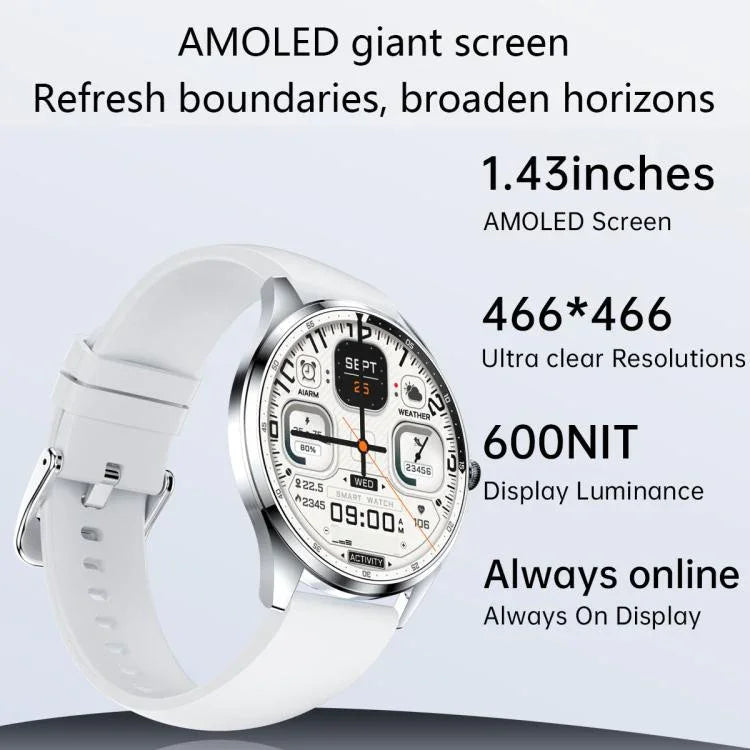 Đồng Hồ Thông Minh H77 Màn Hình AMOLED 1.43 inch, Sức Khỏe & Thể Dục, Chống Nước IP67, Hỗ Trợ Gọi BT