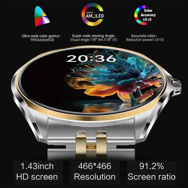 Đồng Hồ Thông Minh H78 Màn Hình AMOLED 1.43 inch, Sức Khỏe & Thể Dục, Chống Nước IP67, Hỗ Trợ Gọi BT