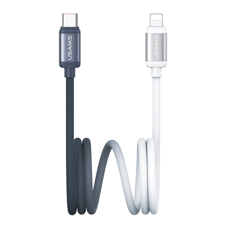 Cáp dữ liệu sạc nhanh hợp kim nhôm hai màu USAMS SJ757 30W Type-C sang 8 Pin, Type-C sang 8 Pin
