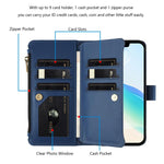 Ốp lưng da khóa nam châm có 9 ngăn đựng thẻ và dây đeo tay, dành cho iPhone 17e / 16e, dành cho iPhone 17 Pro Max, dành cho iPhone 17 Pro, dành cho iPhone 17, dành cho iPhone Air, dành cho iPhone 16 Pro Max, dành cho iPhone 16 Pro, dành cho iPhone 16 Plus