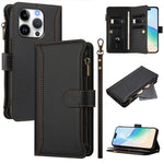Ốp lưng da khóa nam châm có 9 ngăn đựng thẻ và dây đeo tay, dành cho iPhone 17e / 16e, dành cho iPhone 17 Pro Max, dành cho iPhone 17 Pro, dành cho iPhone 17, dành cho iPhone Air, dành cho iPhone 16 Pro Max, dành cho iPhone 16 Pro, dành cho iPhone 16 Plus
