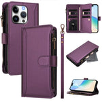 Ốp lưng da khóa nam châm có 9 ngăn đựng thẻ và dây đeo tay, dành cho iPhone 17e / 16e, dành cho iPhone 17 Pro Max, dành cho iPhone 17 Pro, dành cho iPhone 17, dành cho iPhone Air, dành cho iPhone 16 Pro Max, dành cho iPhone 16 Pro, dành cho iPhone 16 Plus