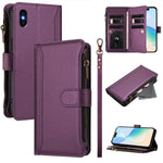 Ốp lưng da khóa từ tính 9 ngăn thẻ có dây kéo và dây đeo tay, dành cho iPhone 11 Pro Max, iPhone 11, iPhone 11 Pro, iPhone XS / X, iPhone XR, iPhone XS Max, iPhone 8 Plus / 7 Plus