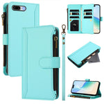 Ốp lưng da khóa từ tính 9 ngăn thẻ có dây kéo và dây đeo tay, dành cho iPhone 11 Pro Max, iPhone 11, iPhone 11 Pro, iPhone XS / X, iPhone XR, iPhone XS Max, iPhone 8 Plus / 7 Plus