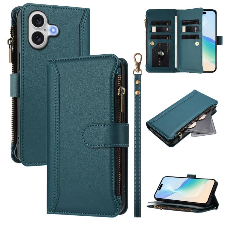 Ốp lưng da khóa nam châm có 9 ngăn đựng thẻ và dây đeo tay, dành cho iPhone 17e / 16e, dành cho iPhone 17 Pro Max, dành cho iPhone 17 Pro, dành cho iPhone 17, dành cho iPhone Air, dành cho iPhone 16 Pro Max, dành cho iPhone 16 Pro, dành cho iPhone 16 Plus