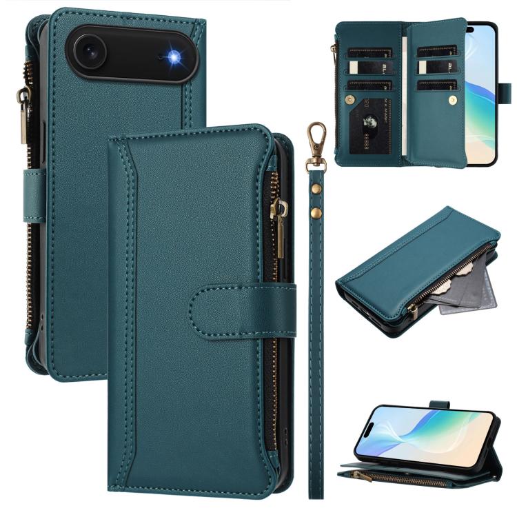 Ốp lưng da khóa nam châm có 9 ngăn đựng thẻ và dây đeo tay, dành cho iPhone 17e / 16e, dành cho iPhone 17 Pro Max, dành cho iPhone 17 Pro, dành cho iPhone 17, dành cho iPhone Air, dành cho iPhone 16 Pro Max, dành cho iPhone 16 Pro, dành cho iPhone 16 Plus