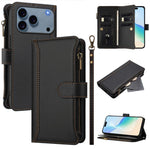Ốp lưng da khóa nam châm có 9 ngăn đựng thẻ và dây đeo tay, dành cho iPhone 17e / 16e, dành cho iPhone 17 Pro Max, dành cho iPhone 17 Pro, dành cho iPhone 17, dành cho iPhone Air, dành cho iPhone 16 Pro Max, dành cho iPhone 16 Pro, dành cho iPhone 16 Plus