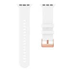 Dây đeo đồng hồ silicone màu trơn khóa vàng hồng, dành cho Apple Watch 42mm / 41mm / 40mm / 38mm