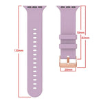 Dây đeo đồng hồ silicone màu trơn khóa vàng hồng, dành cho Apple Watch 42mm / 41mm / 40mm / 38mm