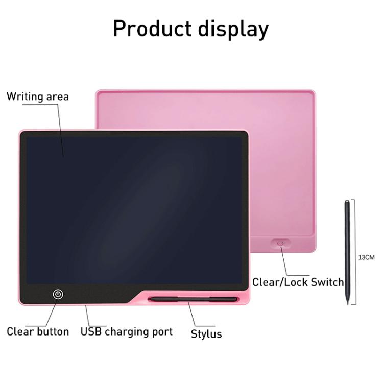 16 inch Rechargeable Children Drawing Board LCD Writing Tablet, Pink / Green Writing, Black / Green Writing, Pink / Color Writing, Black / Color Writing, Blue / Color Writing