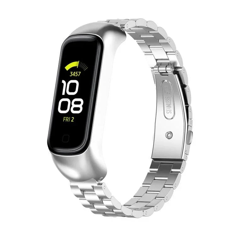 Dây đồng hồ thép ba hạt tích hợp khung kim loại xDfind, Dành cho Samsung Galaxy Fit 2