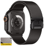 Dây đeo đồng hồ thép không gỉ Milanese lưới dày khóa ô dù xDfind, dành cho Apple Watch 46mm / 49mm / 45mm / 44mm lưới dày