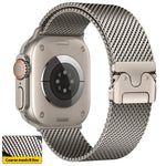 Dây đeo đồng hồ thép không gỉ Milanese lưới dày khóa ô dù xDfind, dành cho Apple Watch 46mm / 49mm / 45mm / 44mm lưới dày