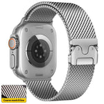 Dây đeo đồng hồ thép không gỉ Milanese lưới dày khóa ô dù xDfind, dành cho Apple Watch 46mm / 49mm / 45mm / 44mm lưới dày