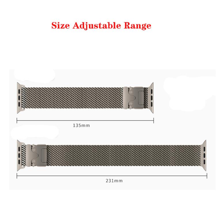 Dây đeo đồng hồ thép không gỉ Milanese lưới dày khóa ô dù xDfind, dành cho Apple Watch 46mm / 49mm / 45mm / 44mm lưới dày