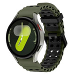Dây đồng hồ silicone hai màu lỗ đôi Ocean, Dành cho Samsung Galaxy Watch 7 40 / 44mm