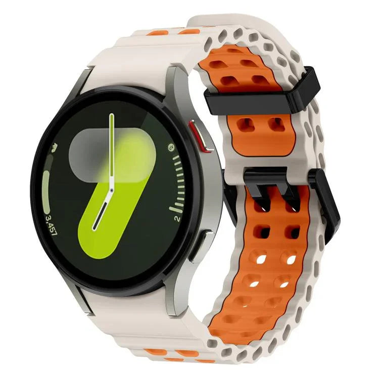 Dây đồng hồ silicone hai màu lỗ đôi Ocean, Dành cho Samsung Galaxy Watch 7 40 / 44mm