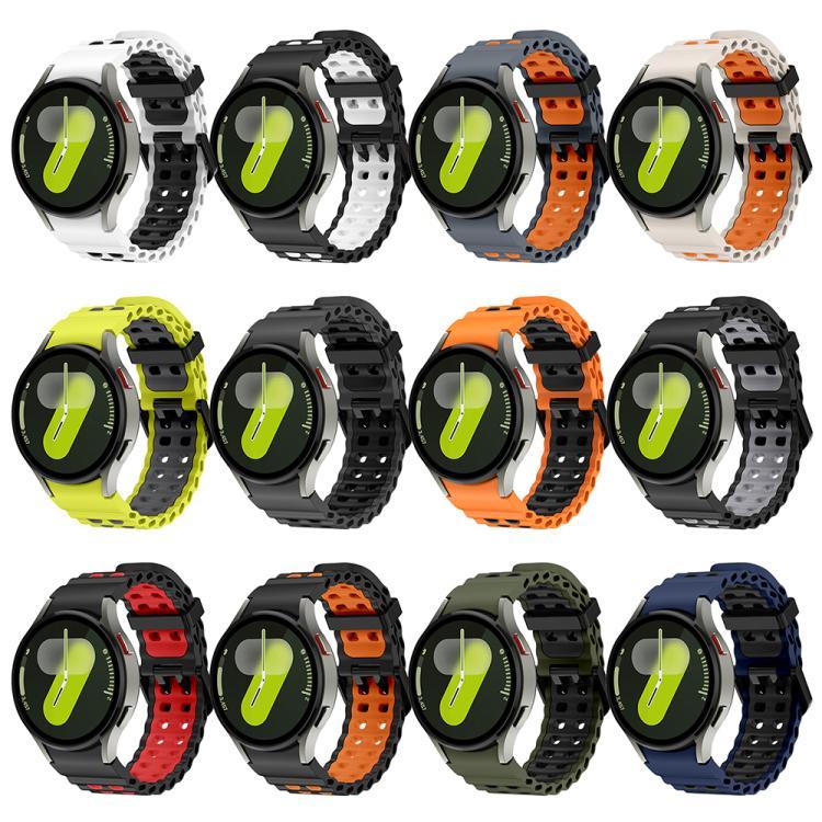 Dây đồng hồ silicone hai màu lỗ đôi Ocean, Dành cho Samsung Galaxy Watch 7 40 / 44mm