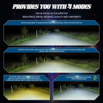 2pcs/Pack 60W 8000LM 6000K Three Color Remote Control Car LED Headlight Bulb, 9005, 9006, H1, H4, H7, H11