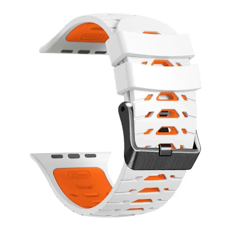 Dây đeo đồng hồ silicone hai màu hình thang, dành cho Apple Watch 46mm / 49mm / 45mm / 44mm