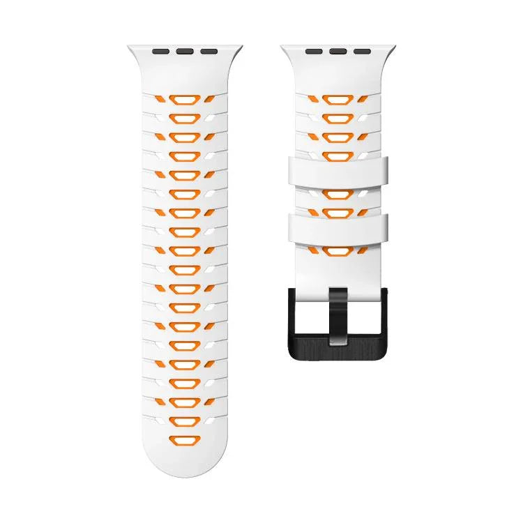 Dây đeo đồng hồ silicone hai màu hình thang, dành cho Apple Watch 46mm / 49mm / 45mm / 44mm