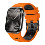 Dây đeo đồng hồ silicone hai màu hình thang, dành cho Apple Watch 46mm / 49mm / 45mm / 44mm