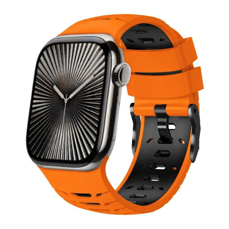 Dây đeo đồng hồ silicone hai màu hình thang, dành cho Apple Watch 46mm / 49mm / 45mm / 44mm