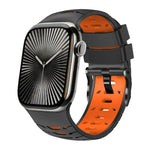 Dây đeo đồng hồ silicone hai màu hình thang, dành cho Apple Watch 46mm / 49mm / 45mm / 44mm