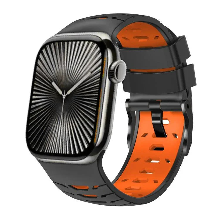Dây đeo đồng hồ silicone hai màu hình thang, dành cho Apple Watch 46mm / 49mm / 45mm / 44mm