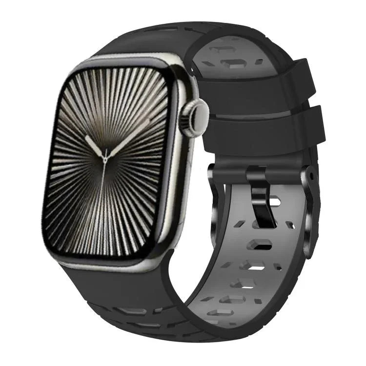 Dây đeo đồng hồ silicone hai màu hình thang, dành cho Apple Watch 46mm / 49mm / 45mm / 44mm