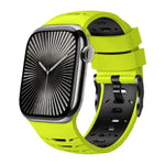 Dây đeo đồng hồ silicone hai màu hình thang, dành cho Apple Watch 46mm / 49mm / 45mm / 44mm