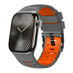 Dây đeo đồng hồ silicone hai màu hình thang, dành cho Apple Watch 46mm / 49mm / 45mm / 44mm