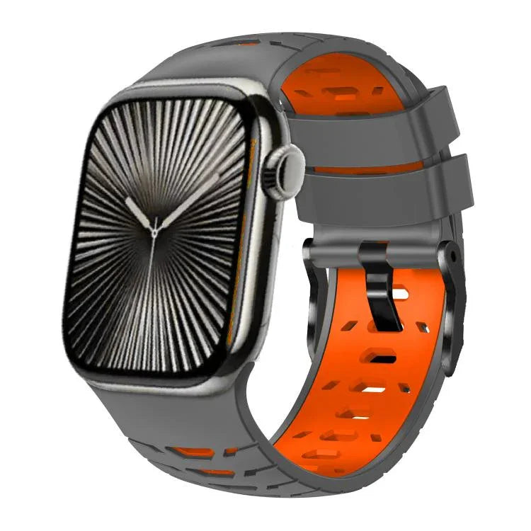 Dây đeo đồng hồ silicone hai màu hình thang, dành cho Apple Watch 46mm / 49mm / 45mm / 44mm