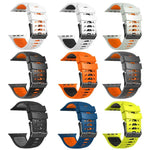 Dây đeo đồng hồ silicone hai màu hình thang, dành cho Apple Watch 46mm / 49mm / 45mm / 44mm