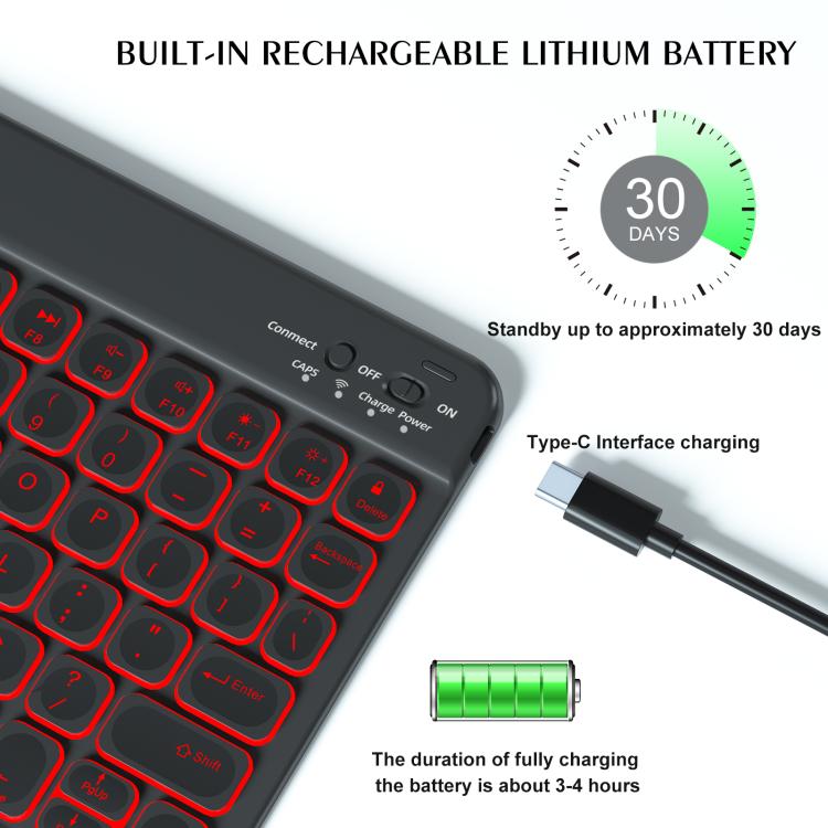 Bao da máy tính bảng có bàn phím Bluetooth đèn nền nhiều màu, cho iPad Air 11 2024 / Air 11 2025, cho iPad Air 5 / Air 4 10.9