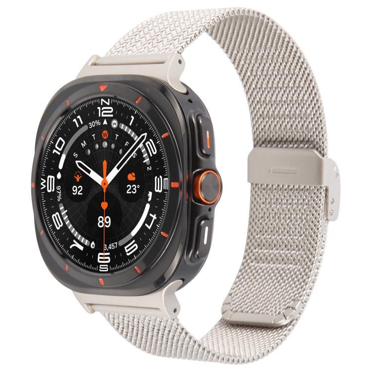 Dây đồng hồ kim loại Milanese dập nổi khóa tích hợp, Dành cho Samsung Galaxy Watch Ultra 47mm / Ultra 2025