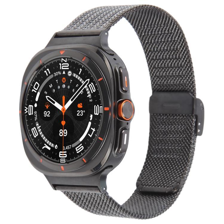 Dây đồng hồ kim loại Milanese dập nổi khóa tích hợp, Dành cho Samsung Galaxy Watch Ultra 47mm / Ultra 2025