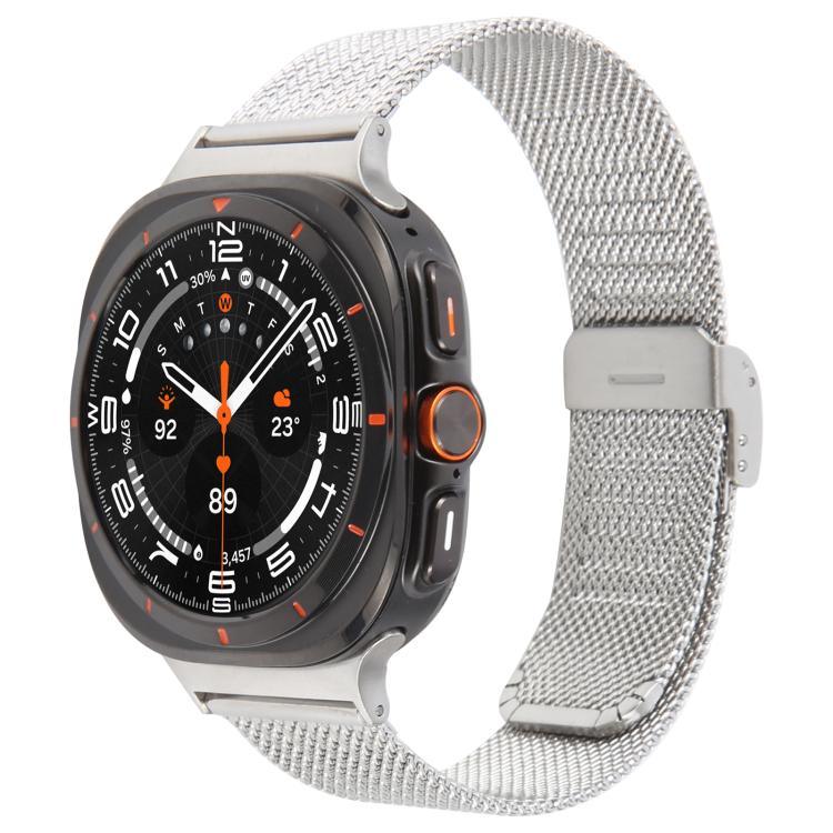 Dây đồng hồ kim loại Milanese dập nổi khóa tích hợp, Dành cho Samsung Galaxy Watch Ultra 47mm / Ultra 2025
